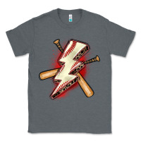 Charcoal Heather baseball lightning bolt Classic Tee - Zillion Design Studio