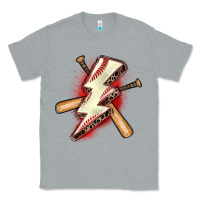 Heather Grey baseball lightning bolt Classic Tee - Zillion Design Studio