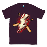 Plum baseball lightning bolt Classic Tee - Zillion Design Studio