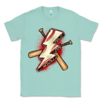 Seafoam baseball lightning bolt Classic Tee - Zillion Design Studio