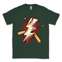 Sports Green baseball lightning bolt Classic Tee - Zillion Design Studio