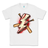 White baseball lightning bolt Classic Tee - Zillion Design Studio