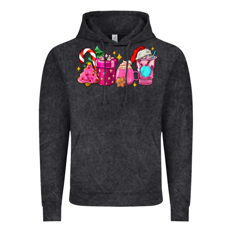 Pink Christmas Coffee Cups Vintage Hoodie by AdoDesignShop | Teevron