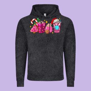 Pink Christmas Coffee Cups Vintage Hoodie Designed By Adodesignshop