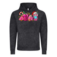 Vintage Black pink christmas coffee cups Vintage Hoodie - AdoDesignShop