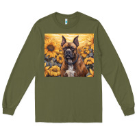 Army Green boxer dog Long Sleeve Tee - Unal Design
