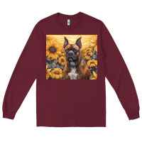 Burgundy boxer dog Long Sleeve Tee - Unal Design