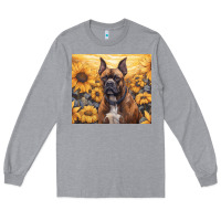 Heather Grey boxer dog Long Sleeve Tee - Unal Design