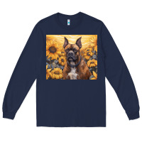 Navy boxer dog Long Sleeve Tee - Unal Design