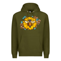 Army Green bee sunflower leopard Premium Hoodie - Jasminsmagicworld