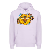 Lilac bee sunflower leopard Premium Hoodie - Jasminsmagicworld
