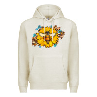 Oatmeal Heather bee sunflower leopard Premium Hoodie - Jasminsmagicworld