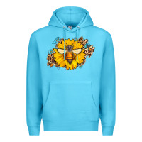 Ocean Blue bee sunflower leopard Premium Hoodie - Jasminsmagicworld