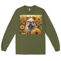 Army Green bulldog Long Sleeve Tee - Unal Design