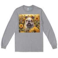 Heather Grey bulldog Long Sleeve Tee - Unal Design