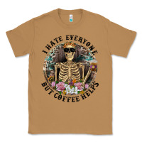 Toasted Coconut I Hate Everyone But Coffee Helps With Flowers Classic Tee - RanaPortraitStore