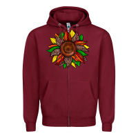 Burgundy juneteenth leopard sunflower Zipper Hoodie - Zillion Design Studio