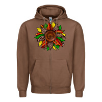 Chestnut juneteenth leopard sunflower Zipper Hoodie - Zillion Design Studio