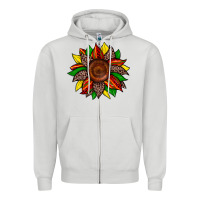Dove Grey juneteenth leopard sunflower Zipper Hoodie - Zillion Design Studio