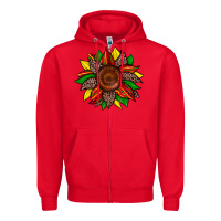 Red juneteenth leopard sunflower Zipper Hoodie - Zillion Design Studio