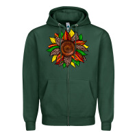 Sports Green juneteenth leopard sunflower Zipper Hoodie - Zillion Design Studio