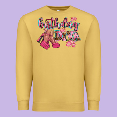 Birthday Diva Premium Sweatshirt Designed By Adodesignshop