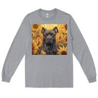 Heather Grey cane corso Long Sleeve Tee - Unal Design