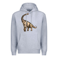 Heather Grey Brachiosaurus Premium Hoodie - LillyAllenDesigns