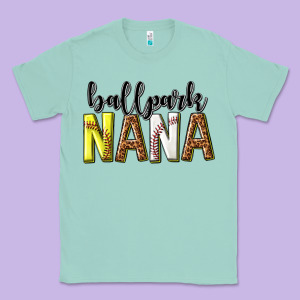 Ballpark Nana With Leopard Classic Tee Designed By Texasbilliewilder