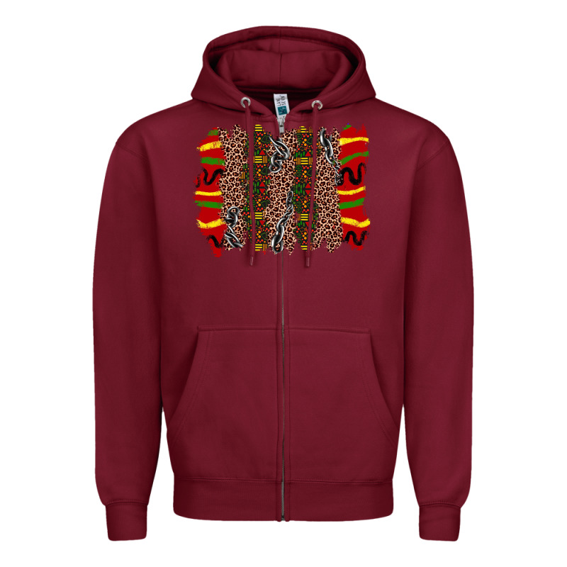 Juneteenth Brushstroke Zipper Hoodie by Zillion Design Studio | Teevron