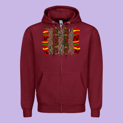 Juneteenth Brushstroke Zipper Hoodie Designed By Zillion Design Studio