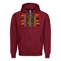 Burgundy juneteenth brushstroke Zipper Hoodie - Zillion Design Studio