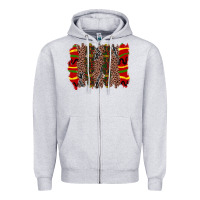 Heather Grey juneteenth brushstroke Zipper Hoodie - Zillion Design Studio