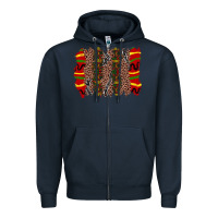 Navy juneteenth brushstroke Zipper Hoodie - Zillion Design Studio
