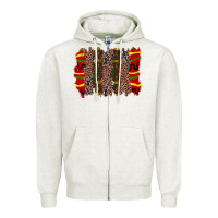 Oatmeal Heather juneteenth brushstroke Zipper Hoodie - Zillion Design Studio