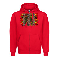 Red juneteenth brushstroke Zipper Hoodie - Zillion Design Studio