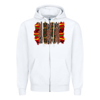 White juneteenth brushstroke Zipper Hoodie - Zillion Design Studio