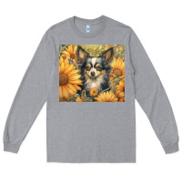 Heather Grey chihuahua Long Sleeve Tee - Unal Design
