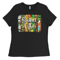Black sunset vibes brush stroke Ladies Tee - BarkalooDesign
