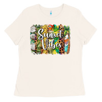 Bone sunset vibes brush stroke Ladies Tee - BarkalooDesign