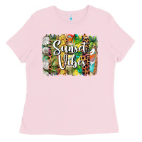 Bubblegum Pink sunset vibes brush stroke Ladies Tee - BarkalooDesign