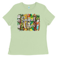 Matcha sunset vibes brush stroke Ladies Tee - BarkalooDesign