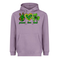 Lavender peace love luck st. patricks day nePeace love luck Heavyweight Hoodie - Neo Western