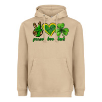 Mushroom peace love luck st. patricks day nePeace love luck Heavyweight Hoodie - Neo Western