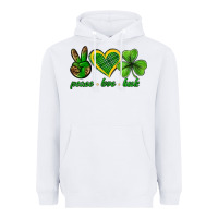 White peace love luck st. patricks day nePeace love luck Heavyweight Hoodie - Neo Western