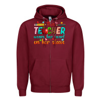 Burgundy this teacher wears her heart on her sleeve Zipper Hoodie - texasbilliewilder