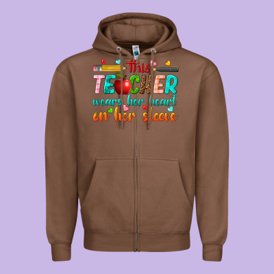 Zipper Hoodie this teacher wears her heart on her sleeve