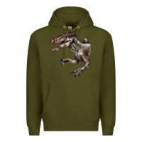Army Green Spinosaurus Face Premium Hoodie - LillyAllenDesigns