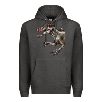 Charcoal Heather Spinosaurus Face Premium Hoodie - LillyAllenDesigns