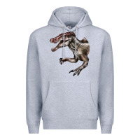 Heather Grey Spinosaurus Face Premium Hoodie - LillyAllenDesigns